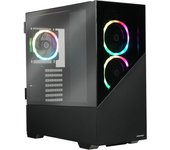 ENERMAXK8 ATX Mid Tower Carcasa para PC de Juegos de Cristal Templado, Incl. 3 Ventiladores ARGB PWM de 12 cm - USB3.2 Gen1 y USB3.2 Tipo C; ECA-EK8-BB-ARGB