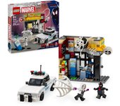 LEGO Marvel Multiverso Arácnido: Miles Morales vs. Mancha, Coche de Policía de Juguete y 4 Minifiguras Inc. Spider-Man y Gwen Stacy, Juguetes de Superhéroes para Niños y Niñas de 9 Años o Más 76311