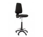 Piqueras y Crespo Elche Taburete CP - Taburete ergonómico con mecanismode Contacto Permanente y Regulable en Altura - Asiento y Respaldo tapizados en Tejido Bali Color Negro.