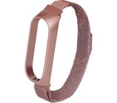 <p>pulsera con diseño metálico compatible con la última versión de la smartband de xiaomi, mi band 6 y su modelo anterior mi band 5, en color rosa dorado</p>