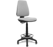Piqueras y Crespo Elche Taburete CP - Taburete ergonómico con Mecanismo de Contacto Permanente y Regulable en Altura - Asiento y Respaldo tapizados en Tejido Bali Color Gris Claro.