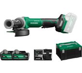 HIKOKI Amoladora angular con batería G1813DF (18 V, 2 baterías de iones de litio de 5,0 Ah, discos abrasivos Ø: 125 mm, husillo de accionamiento: M14, velocidad de ralentí: 8000 min-1, motor sin