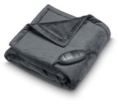 Beurer Manta eléctrica HD74 Cozy L.E. - 100% poliéster, monocolor, azul, rústico, para todos, para vivienda, con función de calefacción, manta