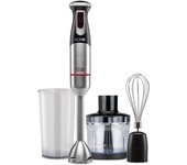 SOLAC ProChef 1200 - Batidora de mano y accesorios 1200 W - Funci�n turbo - Cuchilla y pie de acero inoxidable - Gris, negro y rojo
