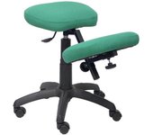 Piqueras y Crespo Lietor - Taburete de Oficina ergonómico Giratorio y Regulable en Altura - Asiento tapizado en Tejido Bali Color Verde Esmeralda (Rodillera Regulable)
