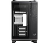ASUS TUF GAMING GT502 HORIZON TG ARGB BLACK,Chasis de doble cámara con diseño panorámico y panel de cristal, 4 ventiladores ARGB preinstalados, puerto USB-C de alta velocidad, montaje sin herramientas