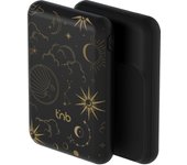 T'nb - Batería de emergencia 5000 mAh compatible con MagSafe, diseño Flower, opción de carga por cable ultrarrápida USB-C de 20 W, color negro