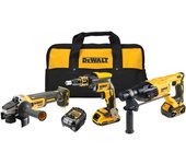 Kit Combo DEWALT 18V DCK308DM (DCF620 + DCH133 + DCG405), 1x4.0Ah + 1x2.0Ah, Taladro Atornillador, Martillo Perforador y Amoladora Angular, Potente y Compact