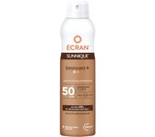Ecran Sunnique Bronze- Bruma Leche Protectora FPS 50, Protección UVB + UVA e IR-A, Con Tecnología Pure Bronze y VitEox 80, Activa el Bronceado Natural, Sin Autobronceador - 250 ml