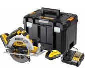 DeWALT DCS573H2T-QW - Sierra circular inalámbrica (18 V, 5 Ah, diámetro de 190 mm, hoja de sierra circular con batería, batería Powerstack)
