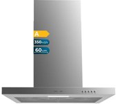 Cecotec Campana Extractora 60 cm Tipo T Bolero Flux TM 603500 Inox A. Potencia de Succión 350m3/h, Motor 70W, Control Mecánico, 3 Niveles de Potencia, Luz y Filtro de Carbono, Inox