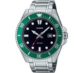 Reloj de pulsera CASIO Collection - MDV-107D-3A correa color: Gris plata Dial Negro Hombre