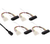 InLine 27632B - Cable mini SAS HD SFF-8643 a 4 SFF-8482 (29 pines) + corriente, 1 m
