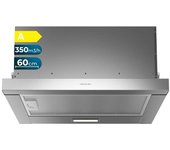 Cecotec Campana Extractora Telescópica 60 cm Bolero Flux TLM 603500 Inox A. Motor 70W, Potencia Succión 350m3/h, Control Mecánico, 2 Niveles de Potencia, Luz y Filtro de Carbono, Acabado Inox