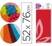 Papel seda liderpapel 52x76cm 18g/m2 bolsa de 5 hojas rojo