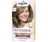 Schwarzkopf Palette Intensive Age Care - Tinte permanente 7.1 Rubio Ceniza - Pack de 3- Color rejuvenecedor con elixir de biotina
