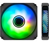 CoolBox Infinity - Ventilador PC 120mm, Ultrasilencioso, ARGB Efecto Túnel de Colores, Fan 120mm, 1000 RPM, 46,27 CFM - Negro