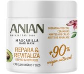 ANIAN - Mascarilla Repara y Revitaliza, 350 ml, para Pelo Seco y Dañado, Hidrata y Fortalece el Cabello, Controla el Encrespamiento, con Aceite de Aguacate, Manteca de Cacao y Queratina Vegetal