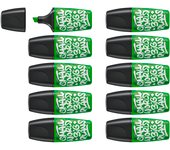 Marcador fluorescente mini STABILO BOSS MINI by Snooze One - Caja con 10 unidades color verde