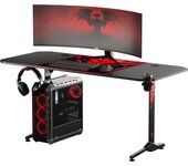 Diablo X-Mate 1600 Mesa para Gaming 160 cm x 75 cm x 75 cm Escritorio para Computadora Ergonómico Carbono Gancho para Auriculares Portabebidas