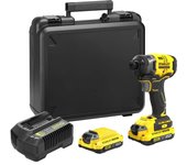 STANLEY FATMAX SFMCF820D2K-QW - ATORNILLADOR DE IMPACTO V20 LI-ION 18V BRUSHLESS 3 VELOCIDADES CON 2 BATERÍAS 2Ah, CARGADOR Y MALETÍN