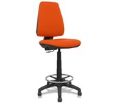 Piqueras y Crespo Elche Taburete CP - Taburete ergonómico con Mecanismo de Contacto Permanente y Regulable en Altura - Asiento y Respaldo tapizados en Tejido Bali Color Naranja Oscuro.