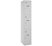 Simon Rack Taquilla Vestuario Metálica, 3 Puerta, Incluye Llave, 1800x300x500 mm, MONTADA, Gris - Simonlocker