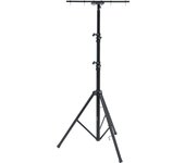 Brennenstuhl Trípode telescópico de construcción ST 302 para focos de Trabajo con Mecanismo de Descenso automático (Altura Regulable de 1,24m a 3m, máx. 20kg, con travesaño, 3 Tubos de Soporte)