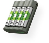 GP ReCyko - Cargador de batería USB AA AAA (Incluye 4 Pilas AA de 2100 mAh, NiMH, 1,2 V, Pilas Recargables)