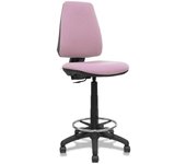 Piqueras y Crespo Elche Taburete CP - Taburete ergonómico con Mecanismo de Contacto Permanente y Regulable en Altura - Asiento y Respaldo tapizados en Tejido Bali Color Rosa.
