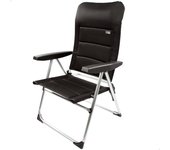 AKTIVE 62292 - Silla Plegable Acolchada Negra, para terraza, balcón, Patio o jardín, Medidas 62 x 48 x 39/105 cm, Material Aluminio y 100% poliéster, antivuelco, Peso máximo 110 kg
