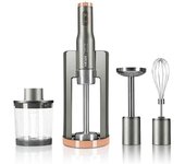 HAEGER Super Set - Conjunto Batidora de Mano con 800W de Potencia, picadora, batidora de Mano, pasapurés y batidora amassadora, con Base de Almacenamiento y Hoja de Titanio 5 cm