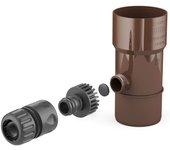 BRYZA® Desagüe de canalón para depósito de agua de lluvia DN Ø63 mm de diámetro, grafito, para agua de lluvia, colector de agua de lluvia Speedy, colector de agua de lluvia para bajantes, filtro de bajada, manguera de jardín, conexión rápida