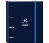 Safta Munich Nautic - Carpeta 4 Anillas de 35 cm con 100 Hojas A4, Ideal para Niños de Diferentes Edades, Cómoda y Versátil, Calidad y Resistencia, 27x3.5x32 cm, Color Azul Marino