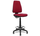 Piqueras y Crespo Elche Taburete CP - Taburete ergonómico con Mecanismo de Contacto Permanente y Regulable en Altura - Asiento y Respaldo tapizados en Tejido Bali Color Granate.
