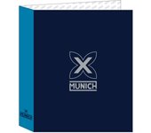 Safta-M657 Munich Nautic-Carpeta Folio 4 Anillas, Ideal para Niños de Diferentes Edades, Cómoda y Versátil, Calidad y Resistencia, 27x6x33 cm, Color Azul Marino, Estándar (512474657)
