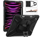 eSTUFF Austin Defender Case iPad Pro 12.9 2022/2021/2020/2018 with, W128368207 (12.9 2022/2021/2020/2018 with Hand Strap and Shoulder Strap. Black)
