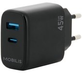 Mobilis 001363 cargador de dispositivo móvil Universal Negro Corriente alterna Auto