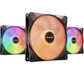 be quiet! Light Wings LX 140mm PWM ventilador, Pack de 3 ventiladores, núcleo iluminado y aspas de ventilador esmeriladas, efectos de iluminación inconfundibles, múltiples colores y modos