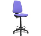 Piqueras y Crespo Elche Taburete CP - Taburete ergonómico con Mecanismo de Contacto Permanente y Regulable en Altura - Asiento y Respaldo tapizados en Tejido Bali Color Azul Claro.