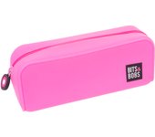 Grafoplás | Estuche de Silicona Rosa Flúor | 20x7,5x7,5cm | Tacto Suave | Flexible | Resistente al Agua | bits&Bobs Pop Up Design | Colores Flúor
