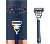 King C. Gillette Maquinilla Para Afeitar El Cuello Mango De Máquina + 1 Cuchilla De Recambio