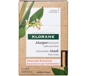 Klorane - Mascarilla exfoliante en polvo - Con galangal y arcilla - Para cuero cabelludo escamoso propenso a la caspa, tratamiento de 1 mes