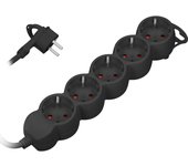 ORNO AE13149(GS)/B/3M Regleta Enchufes,2300 W, Cable de 3 Metros (5 enchufes, 3 m)