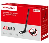 TP-Link MERCUSYS MU6H Adaptador AC650 WiFi USB de Alta Ganancia, Memoria WiFi, Dual-Band, 200 Mbps a 2,4 GHz con tecnología 256-QAM, 433 Mbps a 5 GHz, Compatible con Windows 11/10/8.1/8/7/XP