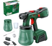 Bosch pulverizador pintura con batería AdvancedSpray 18V-500 (pintura de látex/emulsión, barniz, laca; 3 m²/min; 2 depósitos 1200 ml; cargador, batería 4 Ah)