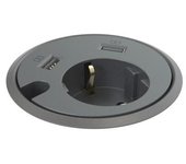 Kondator 935-PD14 toma de corriente Type F + 2 x USB A Negro