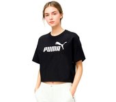 Puma - Camiseta Essentials Cropped Logo Mujer, Mujer, Black, XS