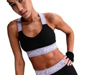 Nike - Sujetador Pro Mujer, Mujer, Black-Lilac Ice-White, S