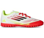 Adidas - Bota de fútbol F50 Club Turf Niño, Unisex, Ftwr White-Core Black-Solar Yellow, 5,5 UK